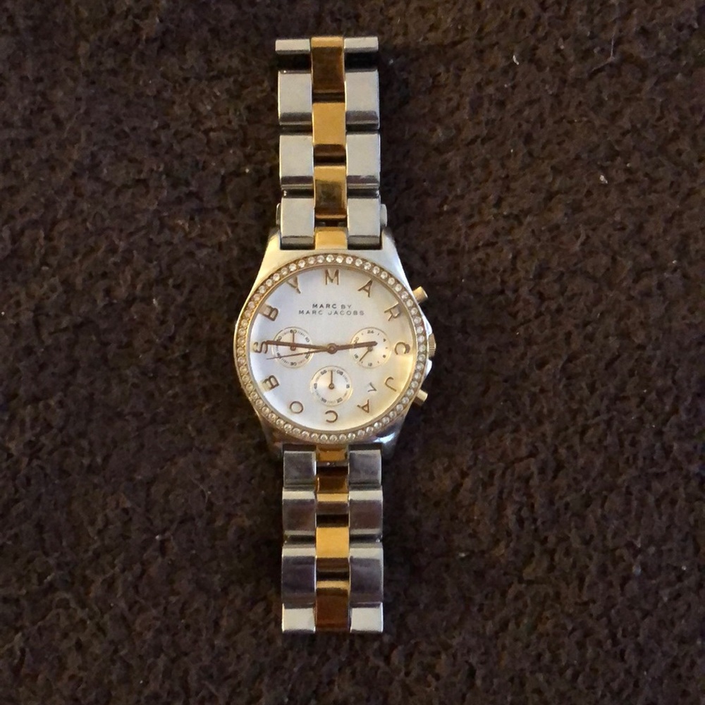 Marc Jacobs 2 tone watch with Swarovski crystals